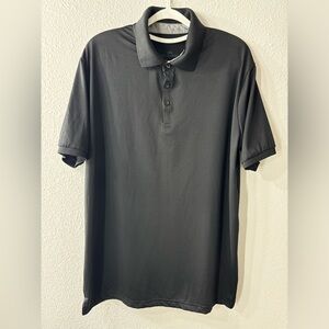Mio Marino Men Classic Black Golf Polo Shirt with UPF 30+ Large